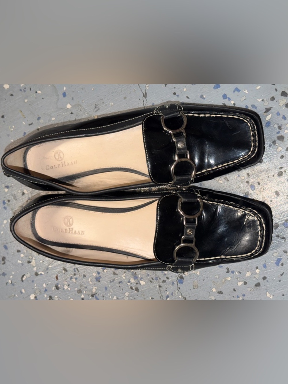 Cole Haan Black Leather Horsebit Loafers